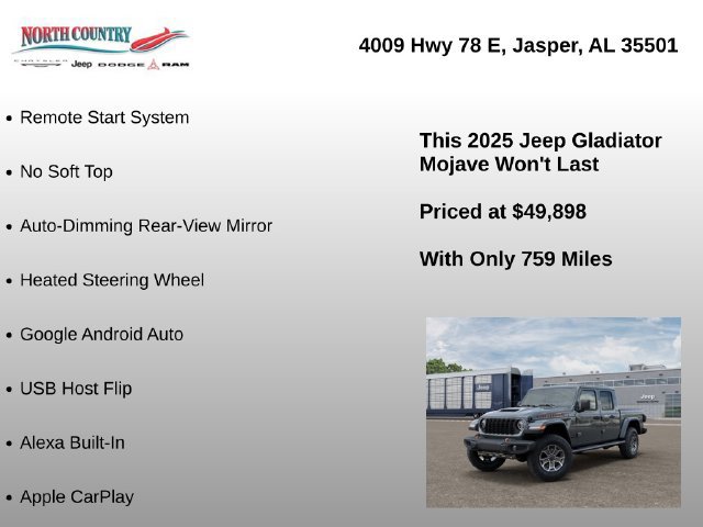 Used 2025 Jeep Gladiator Mojave w/ Convenience Group AWD/4WD image 32