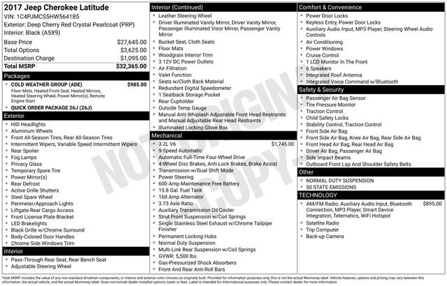 Used 2017 Jeep Cherokee Latitude w/ Cold Weather Group image 55