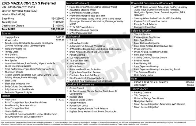 New 2026 MAZDA CX-5 Preferred AWD/4WD image 9