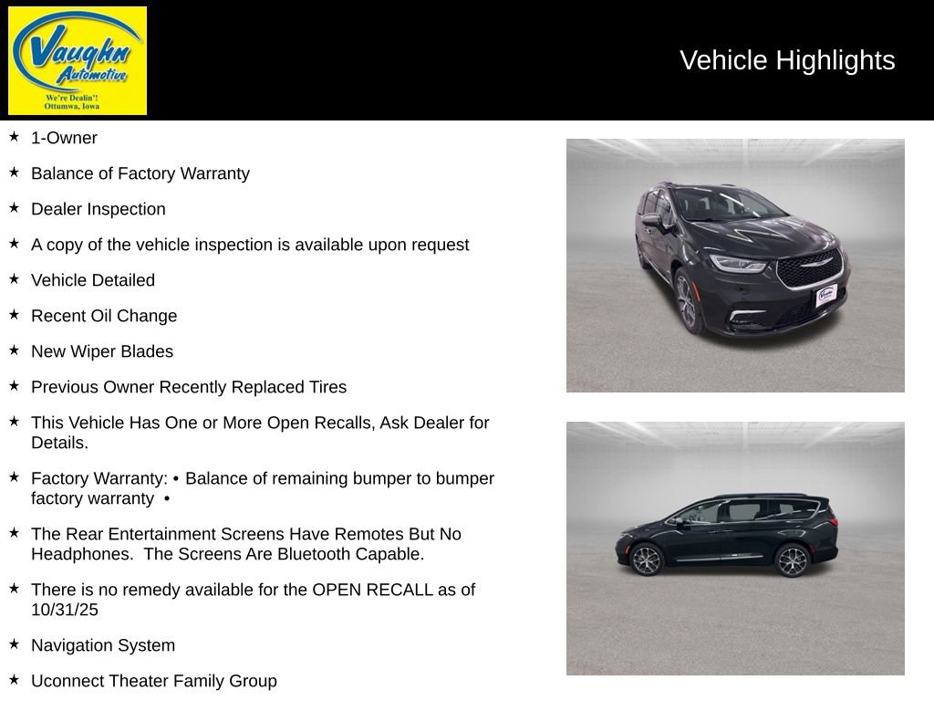 Used 2022 Chrysler Pacifica Limited w/ Uconnect Theater Family Group image 2