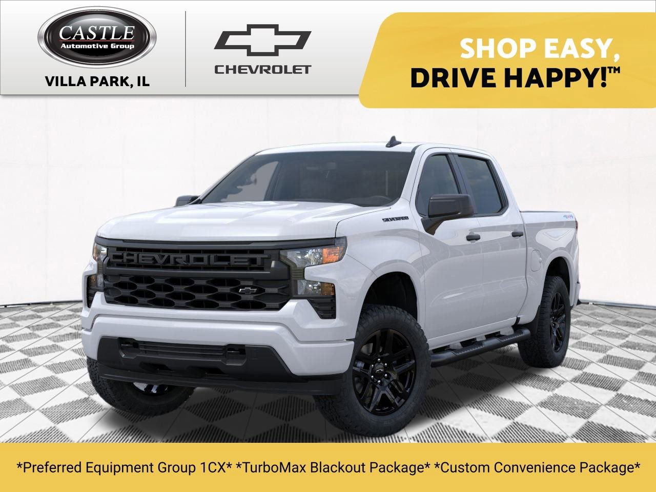 New 2026 Chevrolet Silverado 1500 Custom w/ Turbomax Blackout Package