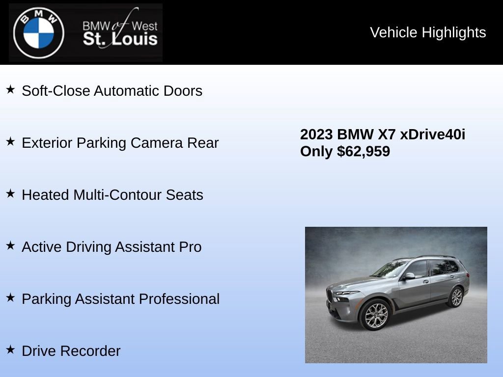 Used 2023 BMW X7 xDrive40i w/ Premium Package image 24