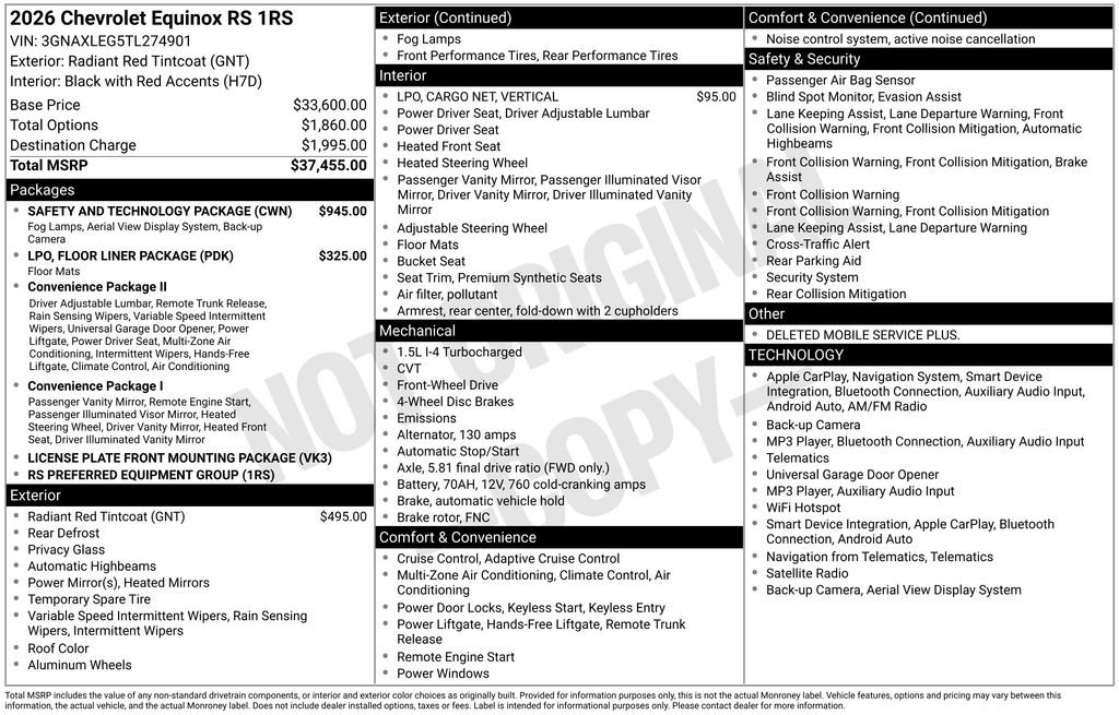 Used 2026 Chevrolet Equinox RS w/ Safety and Technology Package FWD image 36