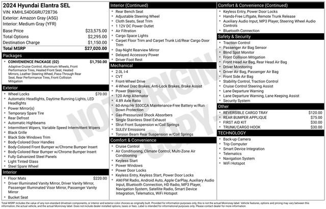 Used 2024 Hyundai Elantra SEL w/ Convenience Package image 9