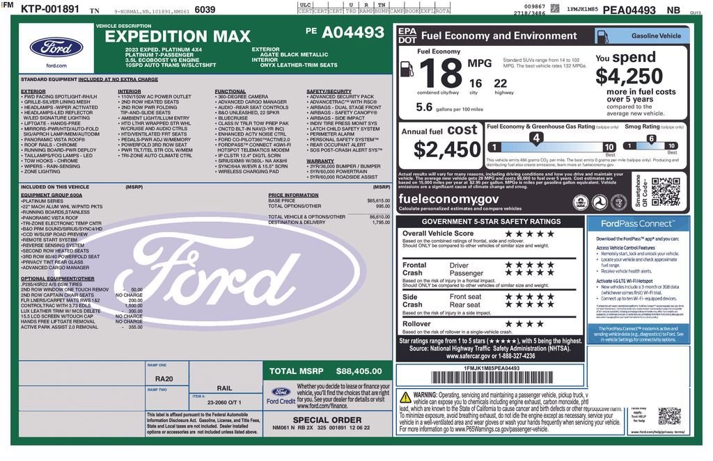 Certified 2023 Ford Expedition Max Platinum AWD/4WD image 65