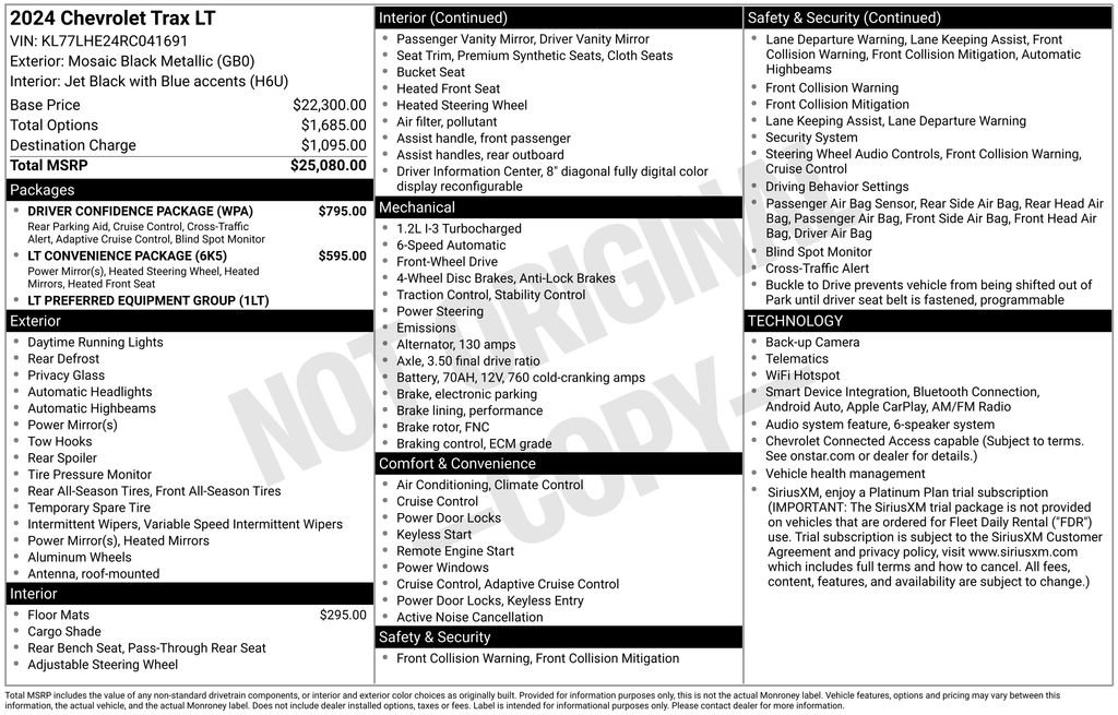 Used 2024 Chevrolet Trax LT w/ Driver Confidence Package FWD image 4