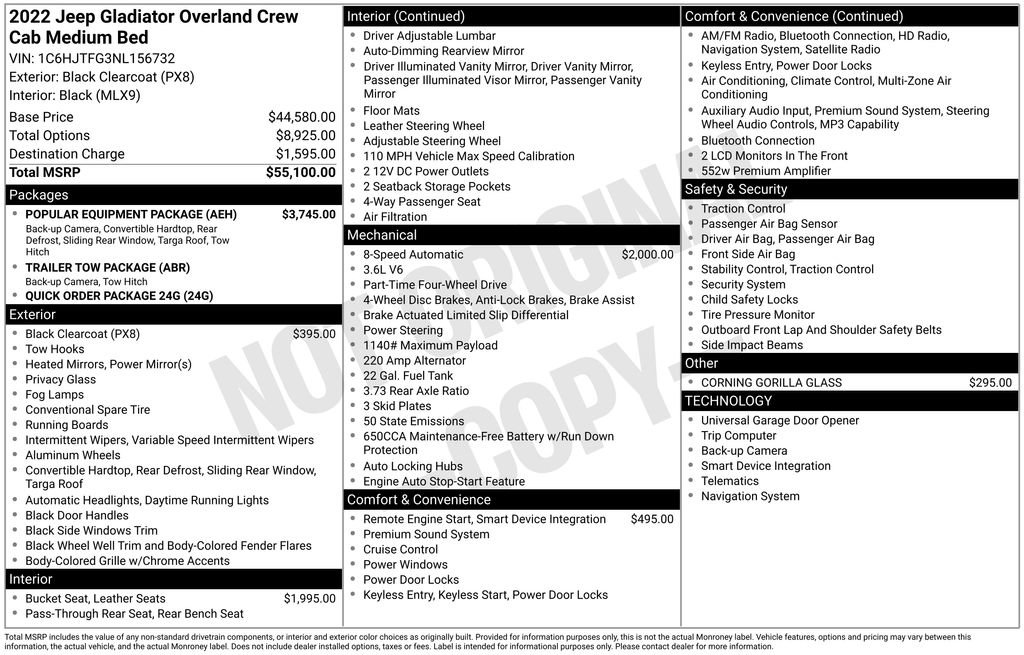 Used 2022 Jeep Gladiator Overland w/ Popular Equipment Package image 21