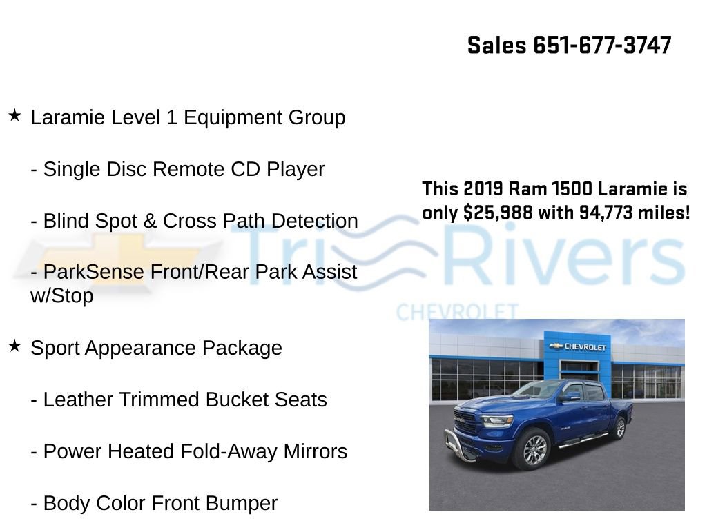 Used 2019 RAM 1500 Laramie w/ Sport Appearance Package image 24