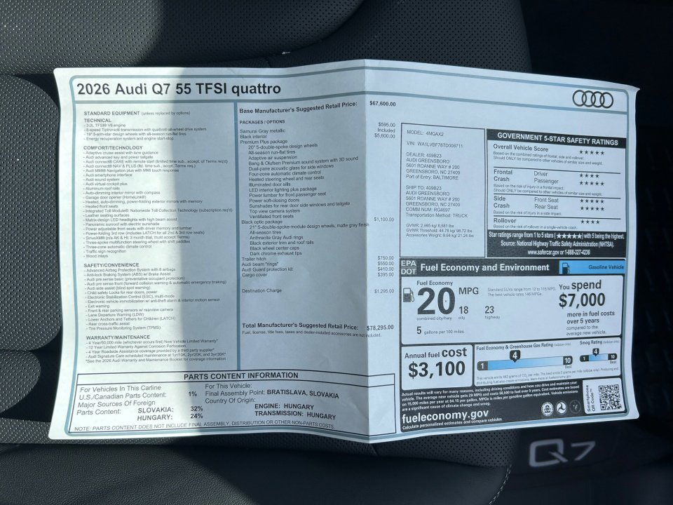 New 2026 Audi Q7 3.0T Premium Plus image 33