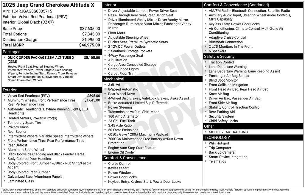 Used 2025 Jeep Grand Cherokee Altitude RWD image 37