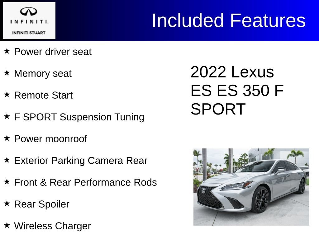 Used 2022 Lexus ES 350 F Sport w/ Accessory Package 2 image 3