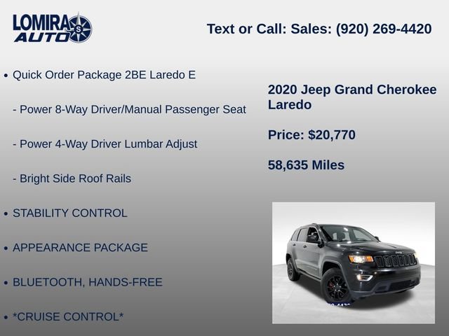 Used 2020 Jeep Grand Cherokee Laredo AWD/4WD image 8