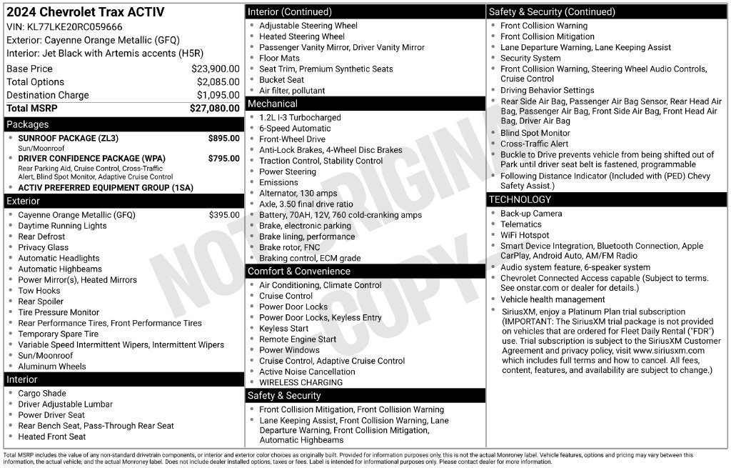 Used 2024 Chevrolet Trax ACTIV w/ Sunroof Package FWD image 53
