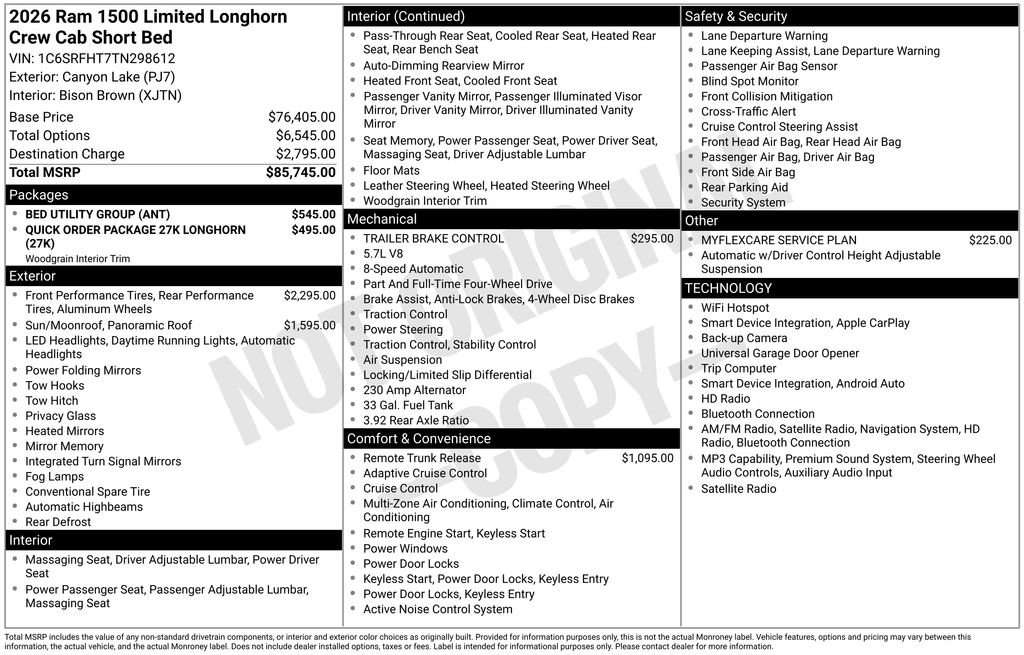 New 2026 RAM 1500 Limited w/ Bed Utility Group AWD/4WD image 37