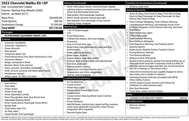 Used 2023 Chevrolet Malibu RS image 5