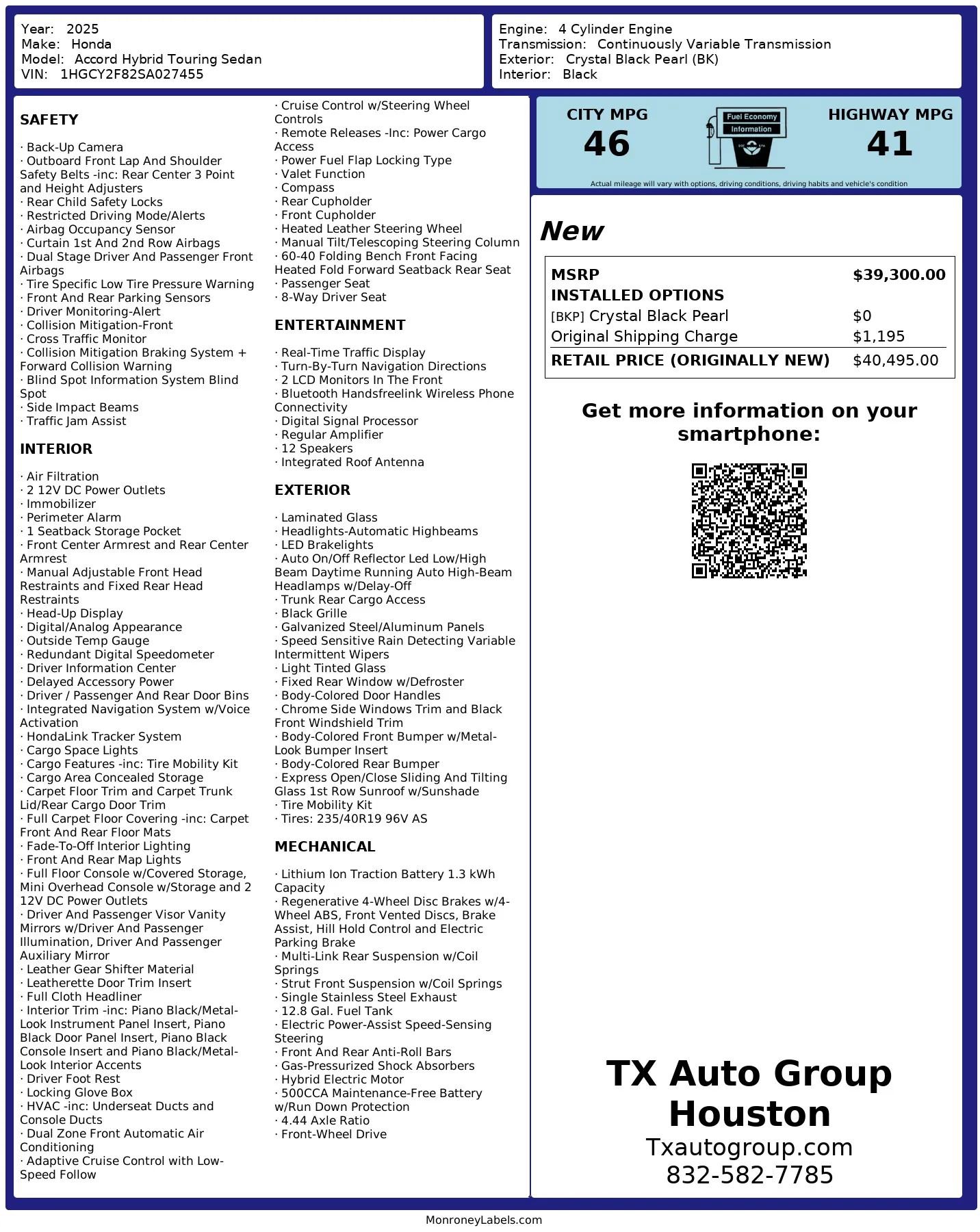 Used 2025 Honda Accord Touring image 2