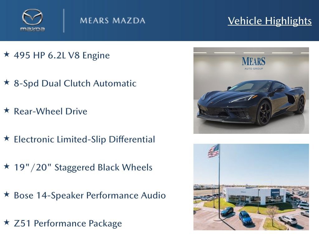 Used 2023 Chevrolet Corvette Stingray Preferred Cpe w/ Z51 Performance Package image 2