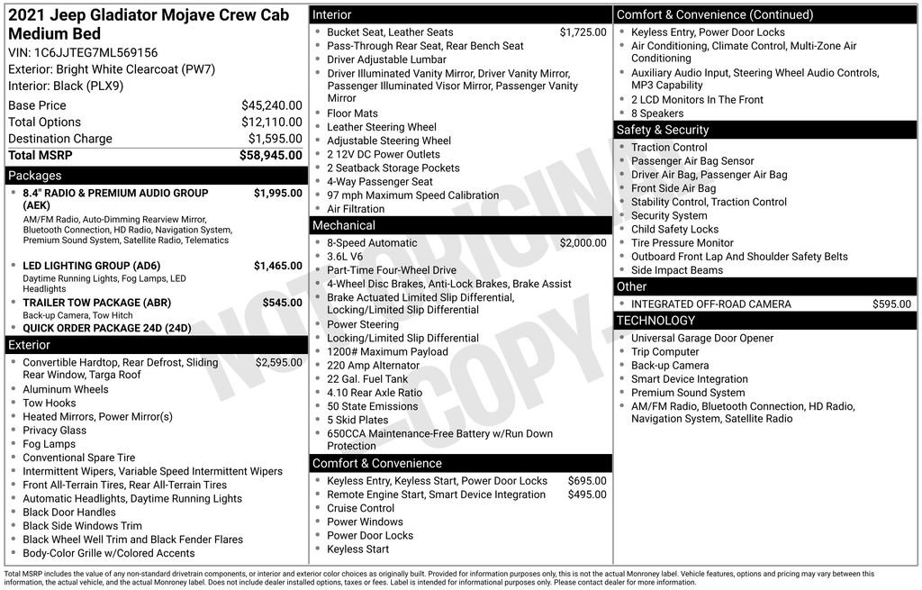 Used 2021 Jeep Gladiator Mojave image 15