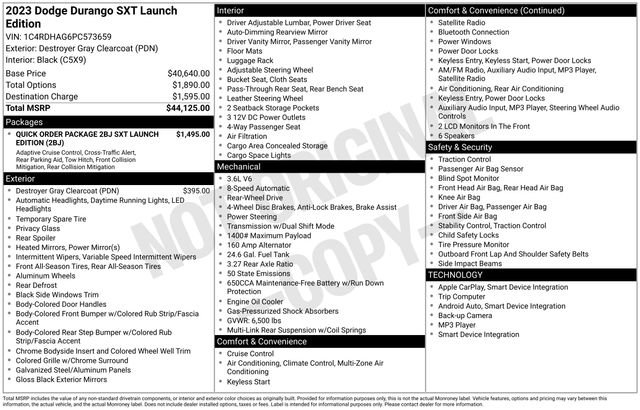 Used 2023 Dodge Durango SXT Launch Edition RWD image 36
