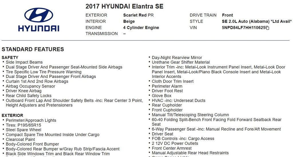 Used 2017 Hyundai Elantra SE w/ SE A/T Tech Package 03 image 17