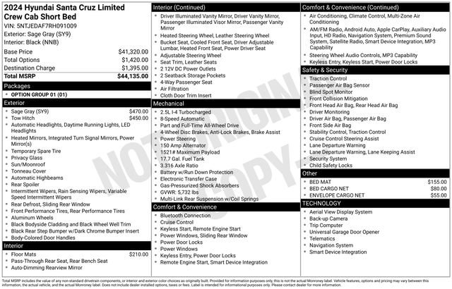 Used 2024 Hyundai Santa Cruz Limited AWD/4WD image 39