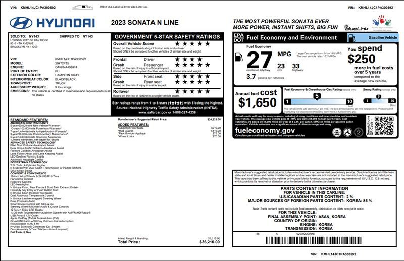 Used 2023 Hyundai Sonata N Line FWD image 3