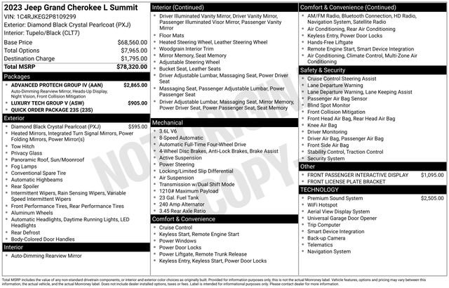 Used 2023 Jeep Grand Cherokee L Summit w/ Advanced Protech Group IV AWD/4WD image 6