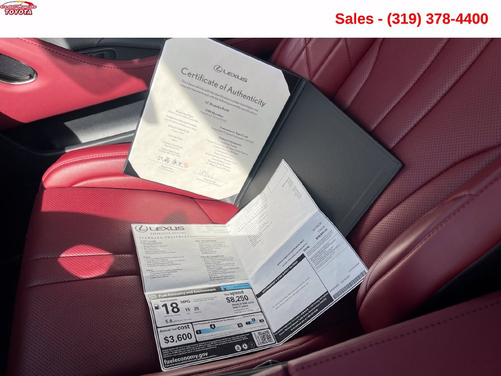 Used 2024 Lexus LC 500 Convertible w/ Bespoke Build Package RWD image 22