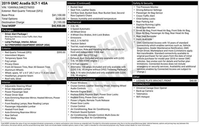 Used 2019 GMC Acadia SLT image 42