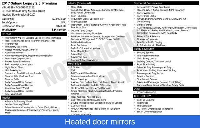 Used 2017 Subaru Legacy 2.5i Premium image 12