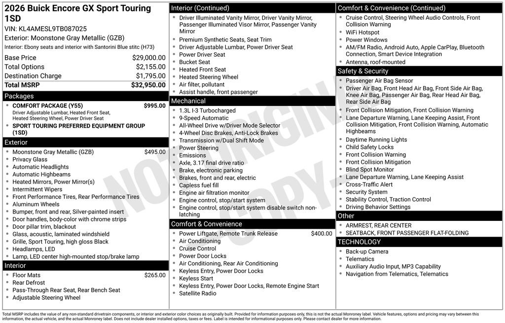 New 2026 Buick Encore GX Sport Touring w/ Comfort Package image 48