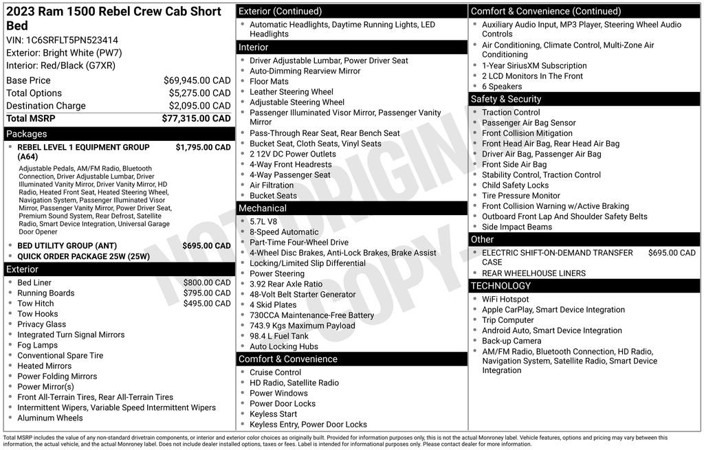 Used 2023 RAM 1500 Rebel w/ Rebel Level 1 Equipment Group AWD/4WD image 13