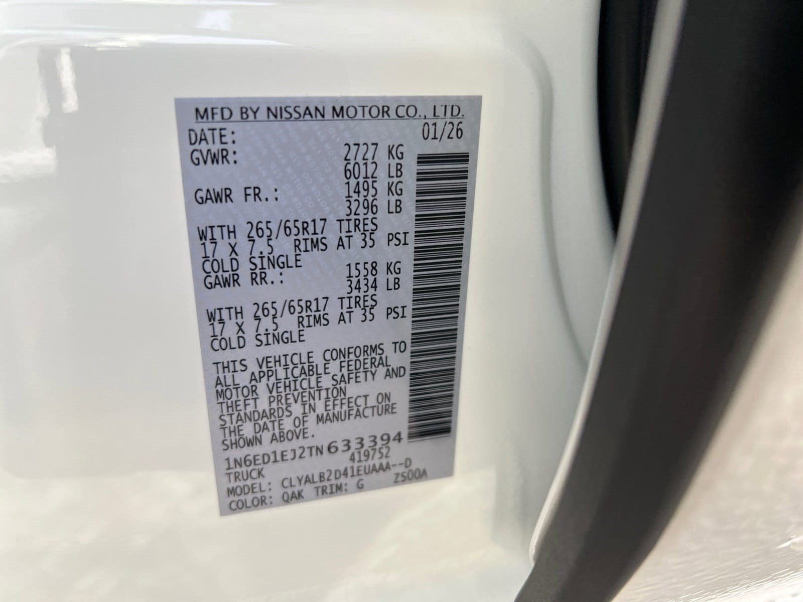New 2026 Nissan Frontier SV w/ All-Weather Content Package RWD image 32