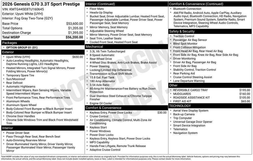 Used 2026 Genesis G70 3.3T Sport Prestige image 4