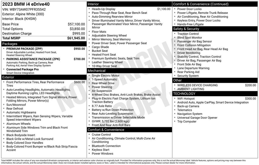 Used 2023 BMW i4 eDrive40 w/ Premium Package image 62