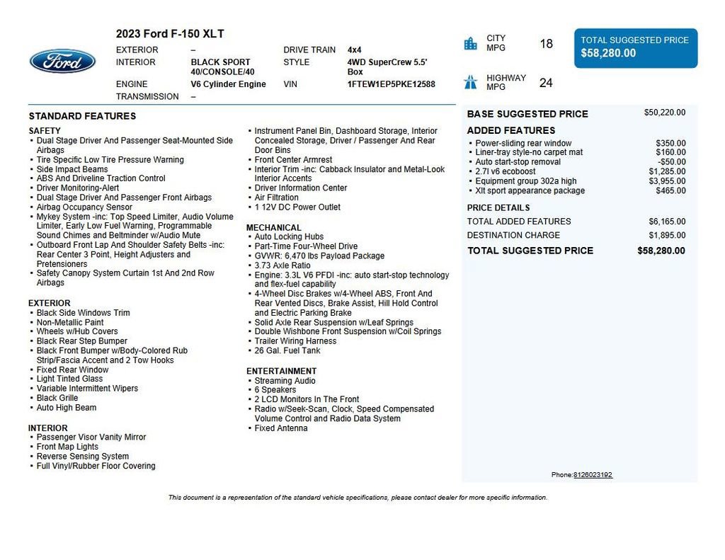 Used 2023 Ford F150 XLT w/ Equipment Group 302A High image 47