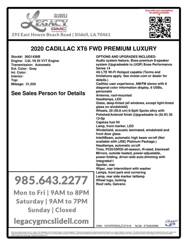 Used 2020 Cadillac XT6 Premium Luxury w/ Platinum Package FWD image 31