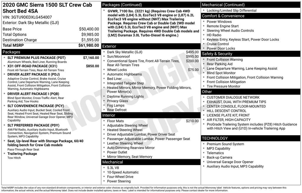 Certified 2020 GMC Sierra 1500 SLT w/ SLT Premium Plus Package AWD/4WD image 2