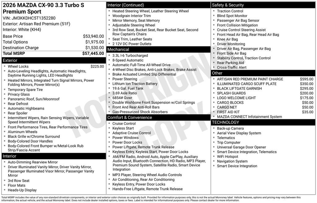 New 2026 MAZDA CX-90 3.3 Turbo S w/ Premium Package image 5