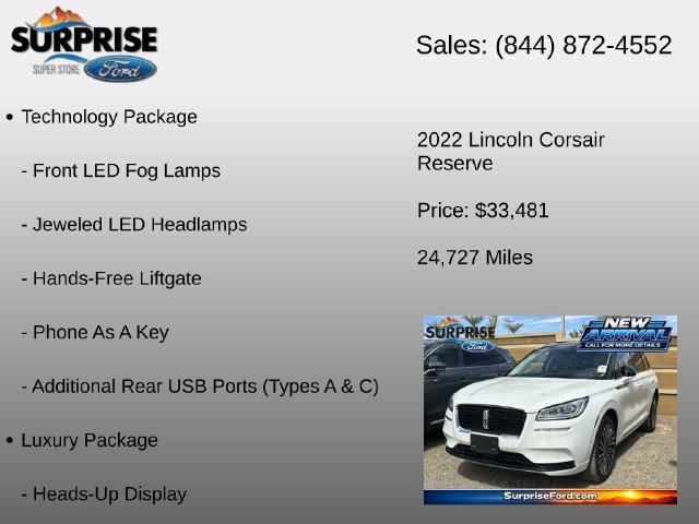 Used 2022 Lincoln Corsair Reserve w/ Equipment Group 201A AWD/4WD image 12