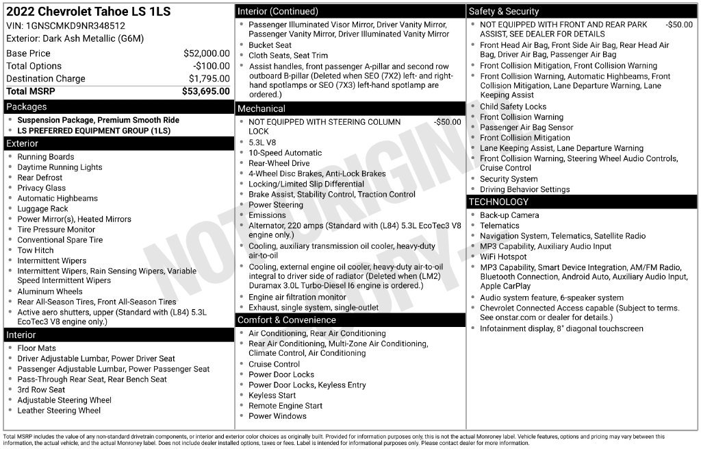 Used 2022 Chevrolet Tahoe LS RWD image 6