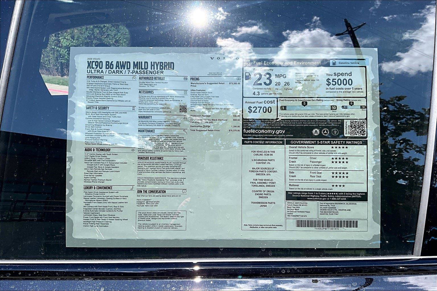 New 2026 Volvo XC90 B6 Ultra w/ Protection Package Premier image 30