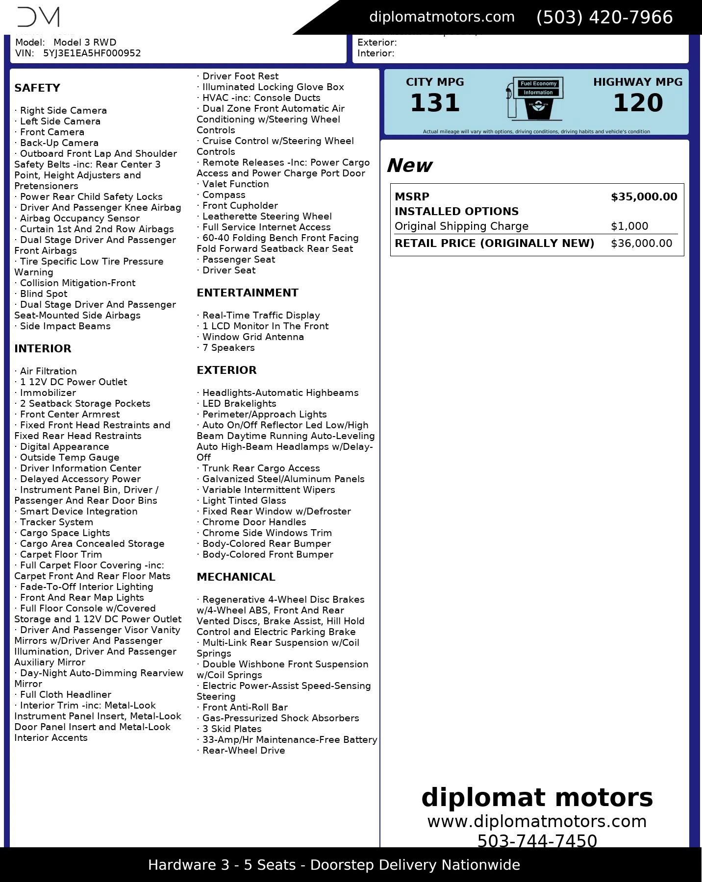 Used 2017 Tesla Model 3 Long Range image 2