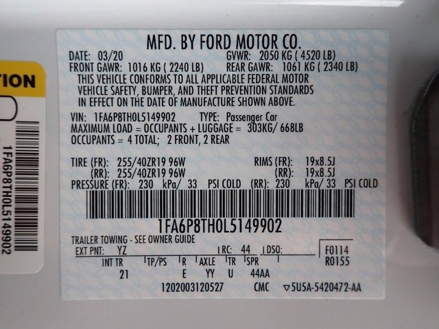 Used 2020 Ford Mustang EcoBoost w/ Equipment Group 101A image 13