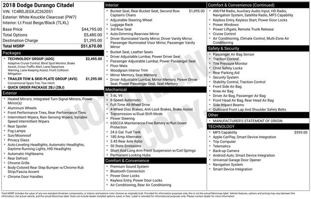 Used 2018 Dodge Durango Citadel w/ Technology Group image 34