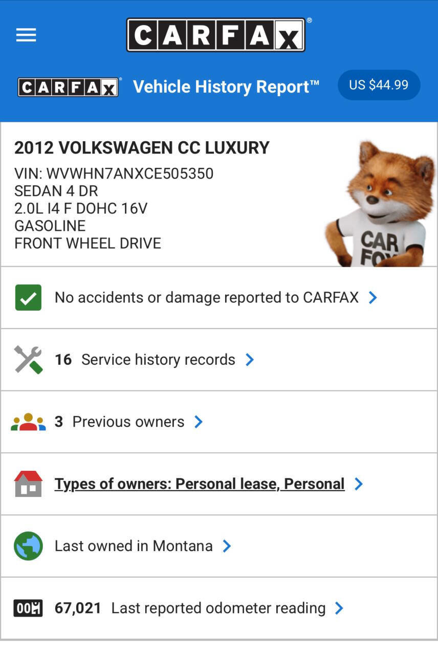 Used 2012 Volkswagen CC Lux Limited FWD image 75