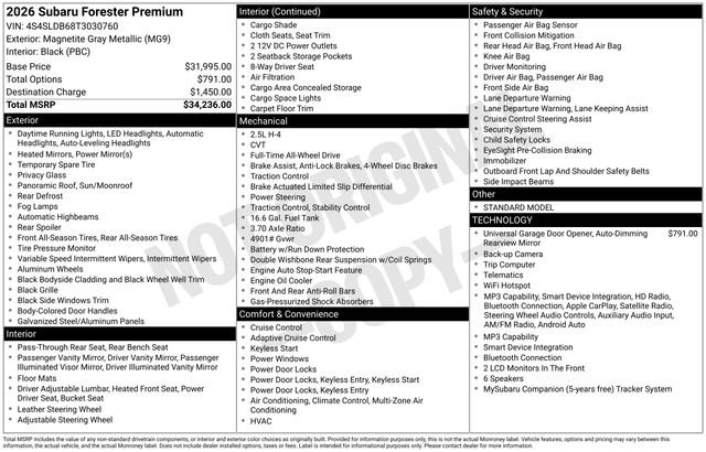 Used 2026 Subaru Forester Premium AWD/4WD image 20