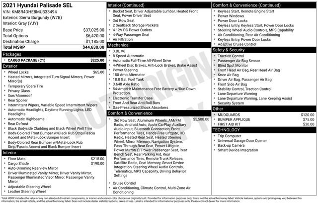Used 2021 Hyundai Palisade SEL w/ Cargo Package AWD/4WD image 41