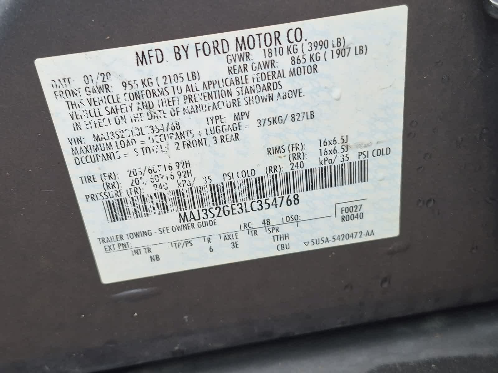 Used 2020 Ford EcoSport SE w/ SE Convenience Package FWD image 38