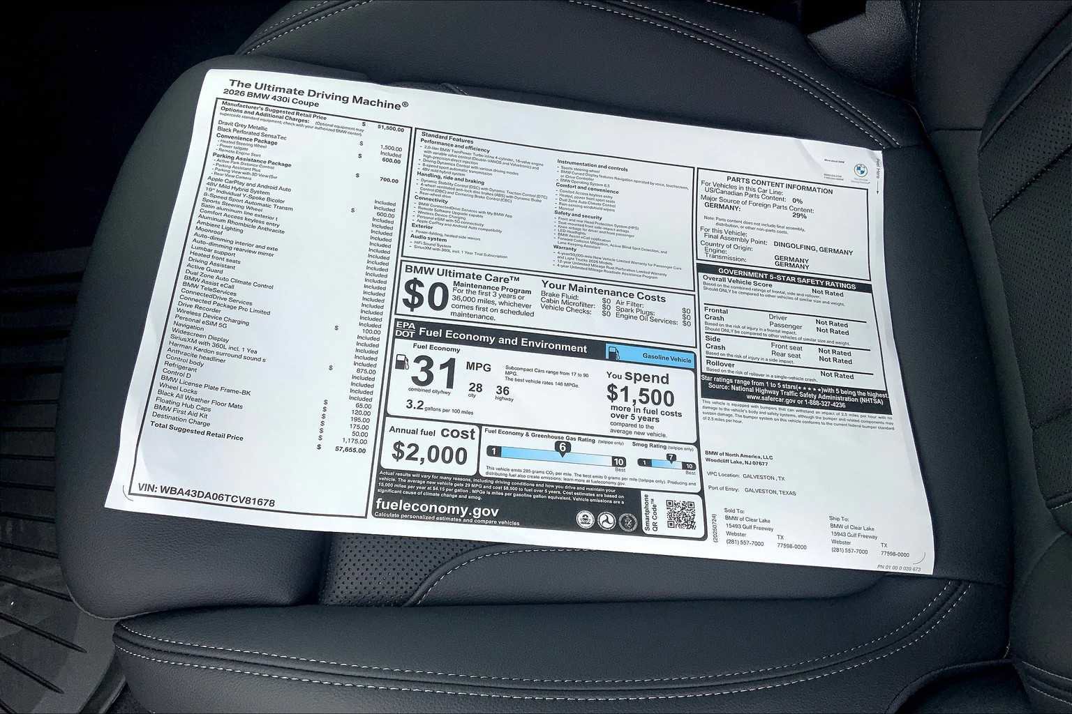 Used 2026 BMW 430i Coupe w/ Parking Assistance Package RWD image 18